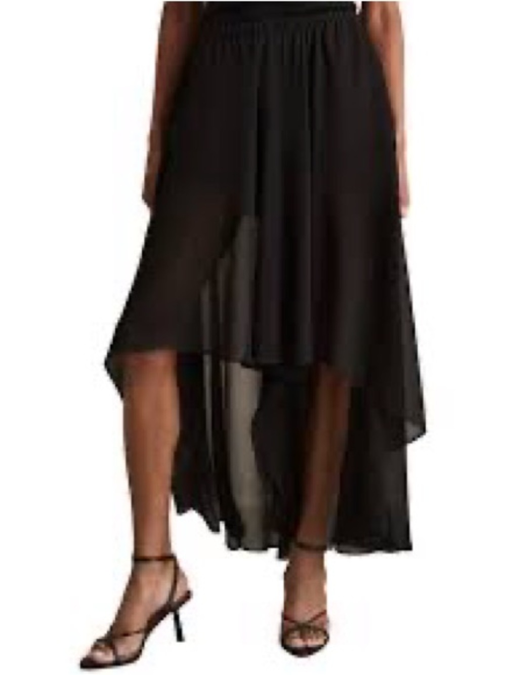 REISS Lucie Black Shorts with Wide Leg Sheer Culotte Overlay Size US 0